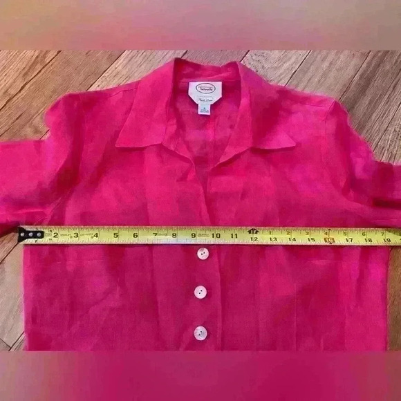 Talbots Irish Linen Pink Button Front 3/4 Sleeve Lightweight Blazer Womens Sz 8 - Picture 9 of 11